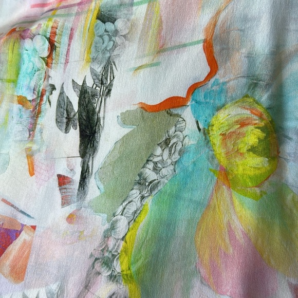 NWT Shan Canada Serena Silk Multicolor Strapless Dress tiered excellent Size 6 - Picture 3 of 10